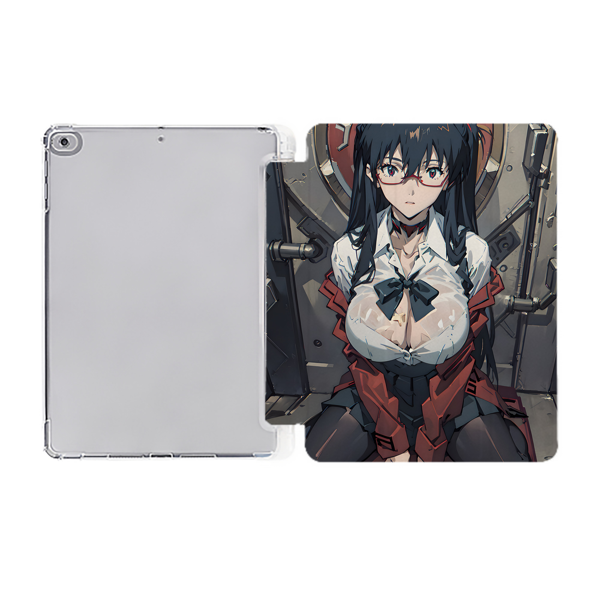 （画像用） EVA 新世紀エヴァンゲリオン IPad ケース ペン収納付き 三つ折りスタンド PUレザー×シリコン 対応機種9.5/10.5/10.9インチ